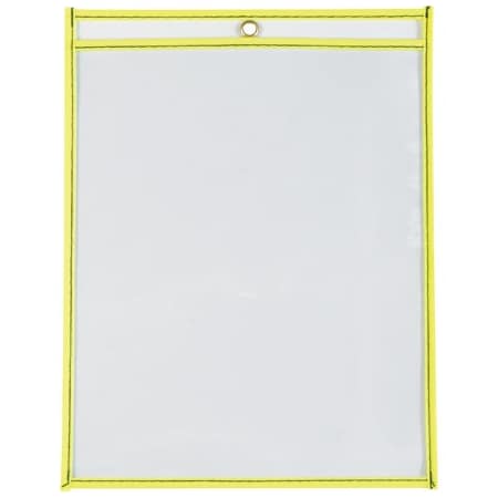 Bsc Preferred 9 x 12'' Neon Yellow Job Ticket Holders, 15PK BUY04000885